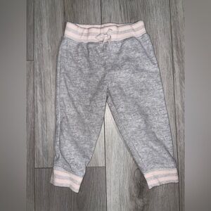 5/$15 George Light Gray and Pink Baby Fleece Sweat Pants